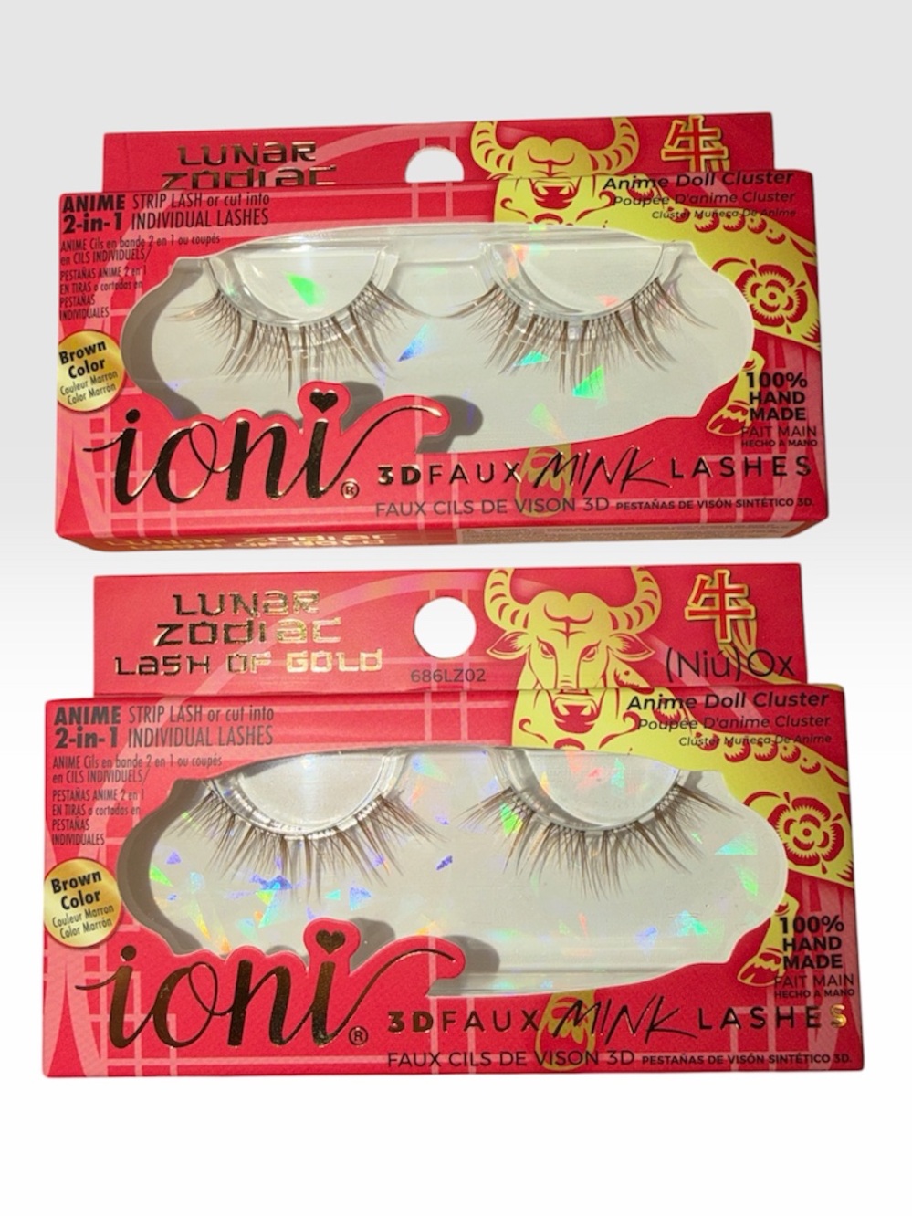⭐️ Bundle 5 for $13 • ioni 3D Faux Mink Lashes - Brown 2 packs